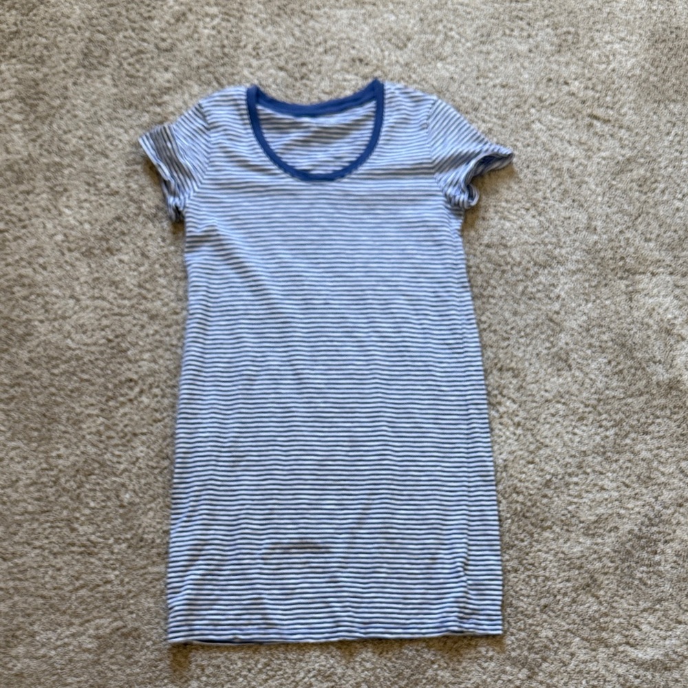 Universal Thread Striped Blue and White T-Shirt Dress
